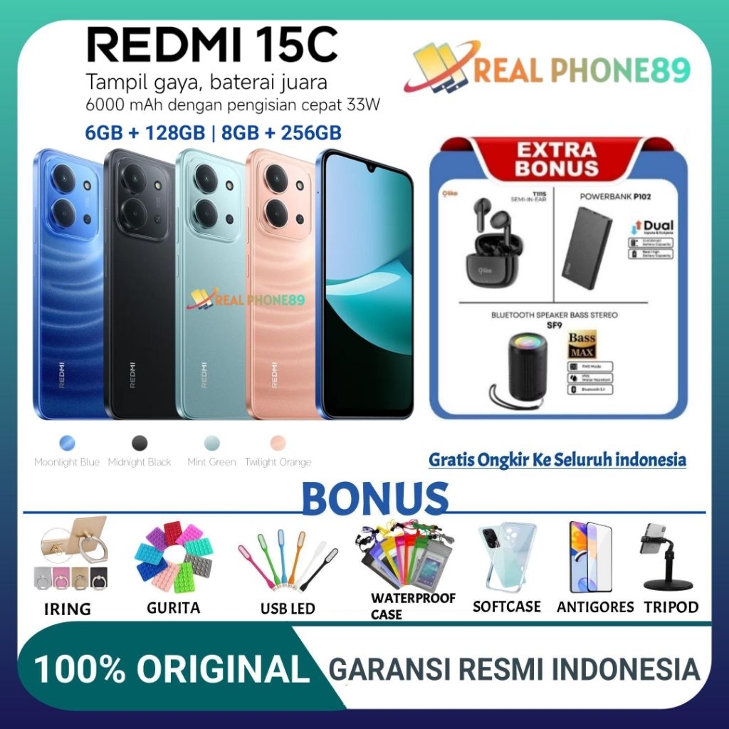 Xiaomi Redmi 15C Nfc Ram 6/128GB | 8/256GB Mediatek Helio G81 Ultra-6000mAh 6,9inch Garansi Resmi Re