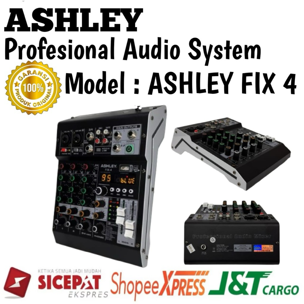 Mixer Ashley Fix 4 Original Mixer Ashley 4 Channel Bluetooth-Usb