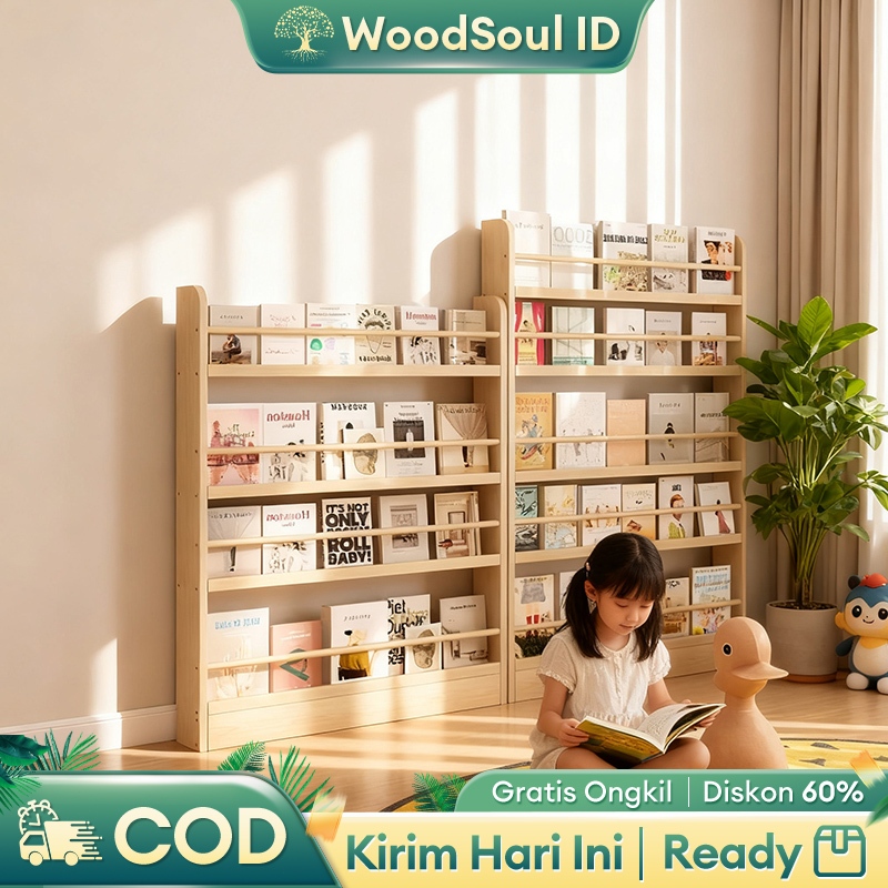Rak Buku Rak Buku Tempel Dinding Rak Buku Kayu Rak Buku Minimalis Rak Serbaguna RakBuku Kecil Ringan