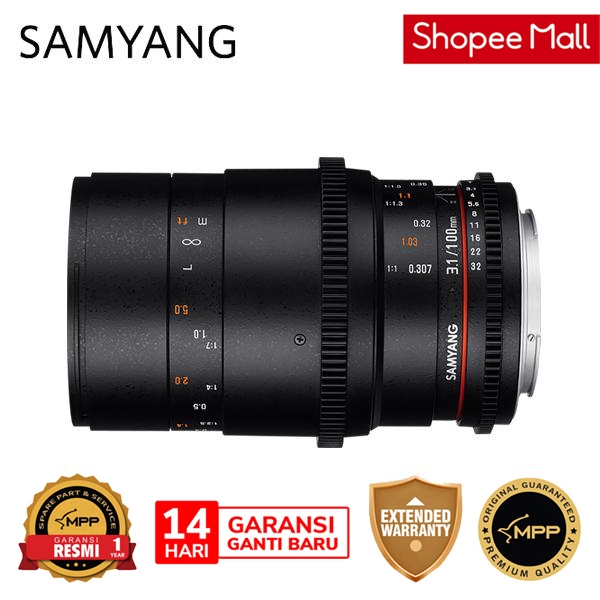 Lensa Kamera Samyang VDSLR 100mm T3.1 ED UMC Macro Fujifilm X