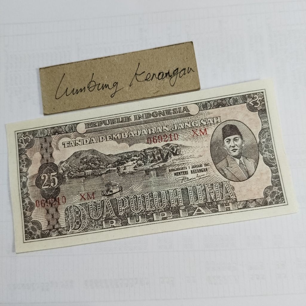 uang kuno 25 Rupiah Sukarno 1947