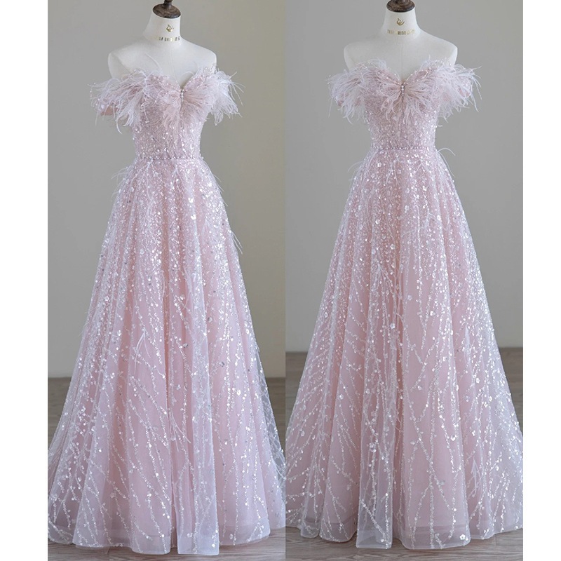 Pink Gaun pesta Maxi Gaun deejay Wedding Dress