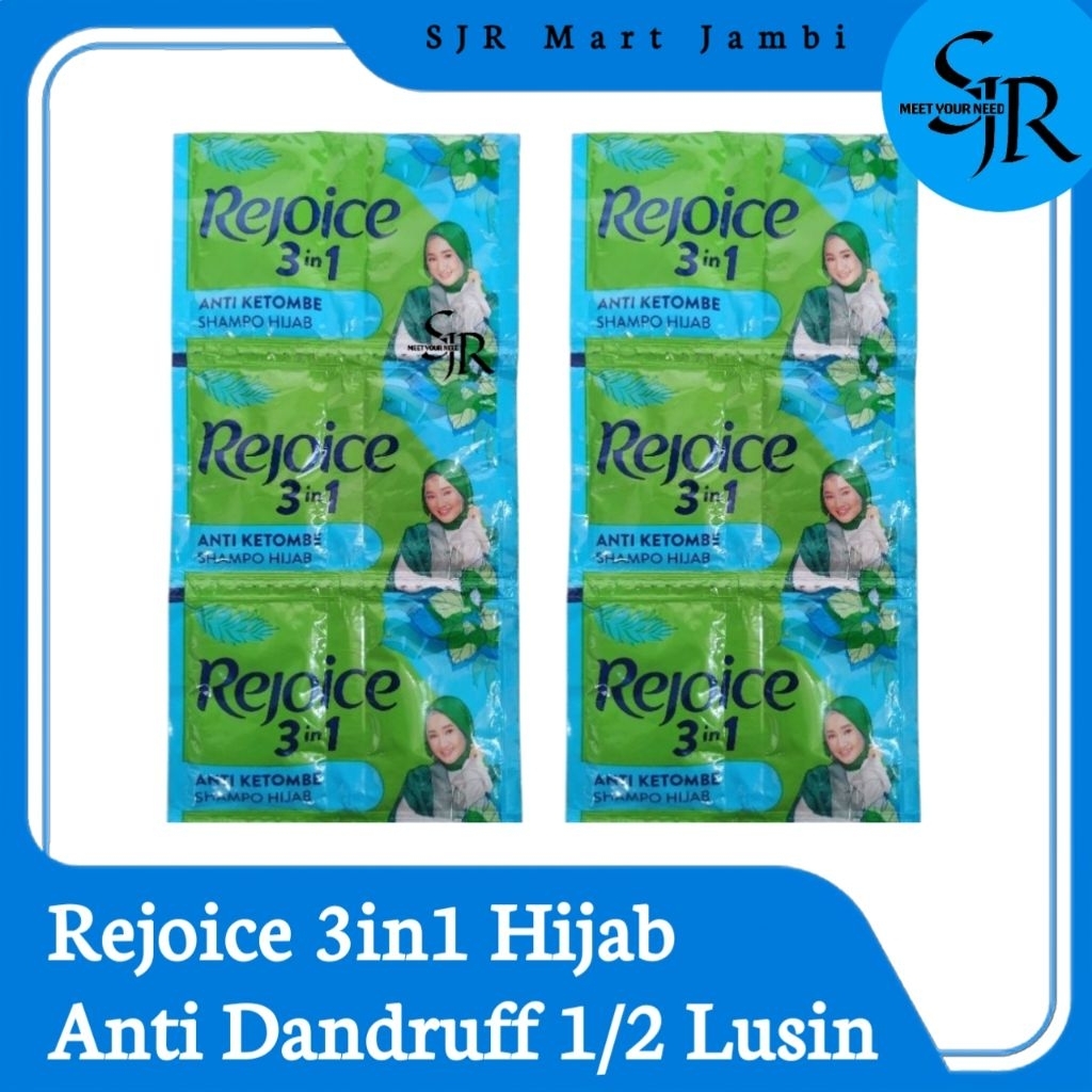 [Sampo] Rejoice 3in1 Hijab - Anti Ketombe 1/2 Lusin | Sachet isi 6 pcs
