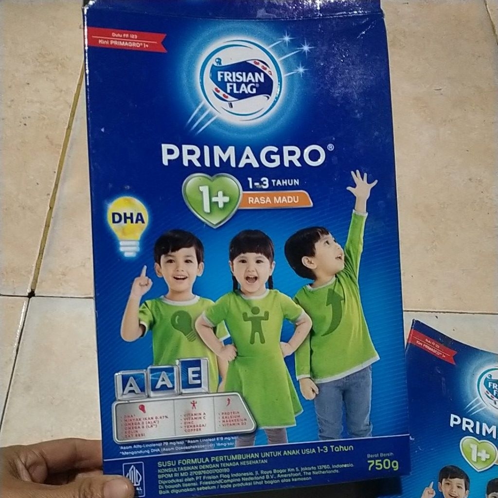 Kardus bekas/Dus Susu Primagr0 1+ kemasan 750gr.