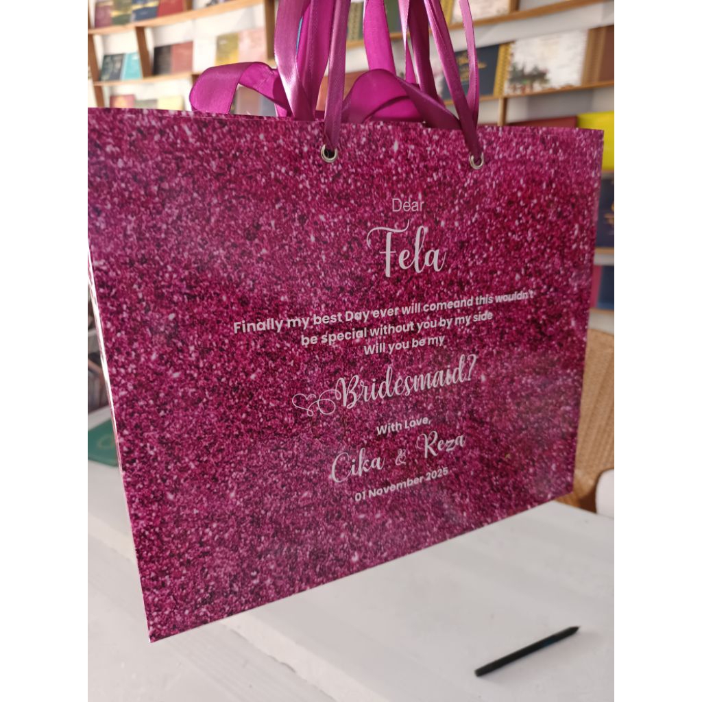 Paperbag custom, paperbag bridesmaid, paperbag groomsman, paperbagulangtahun