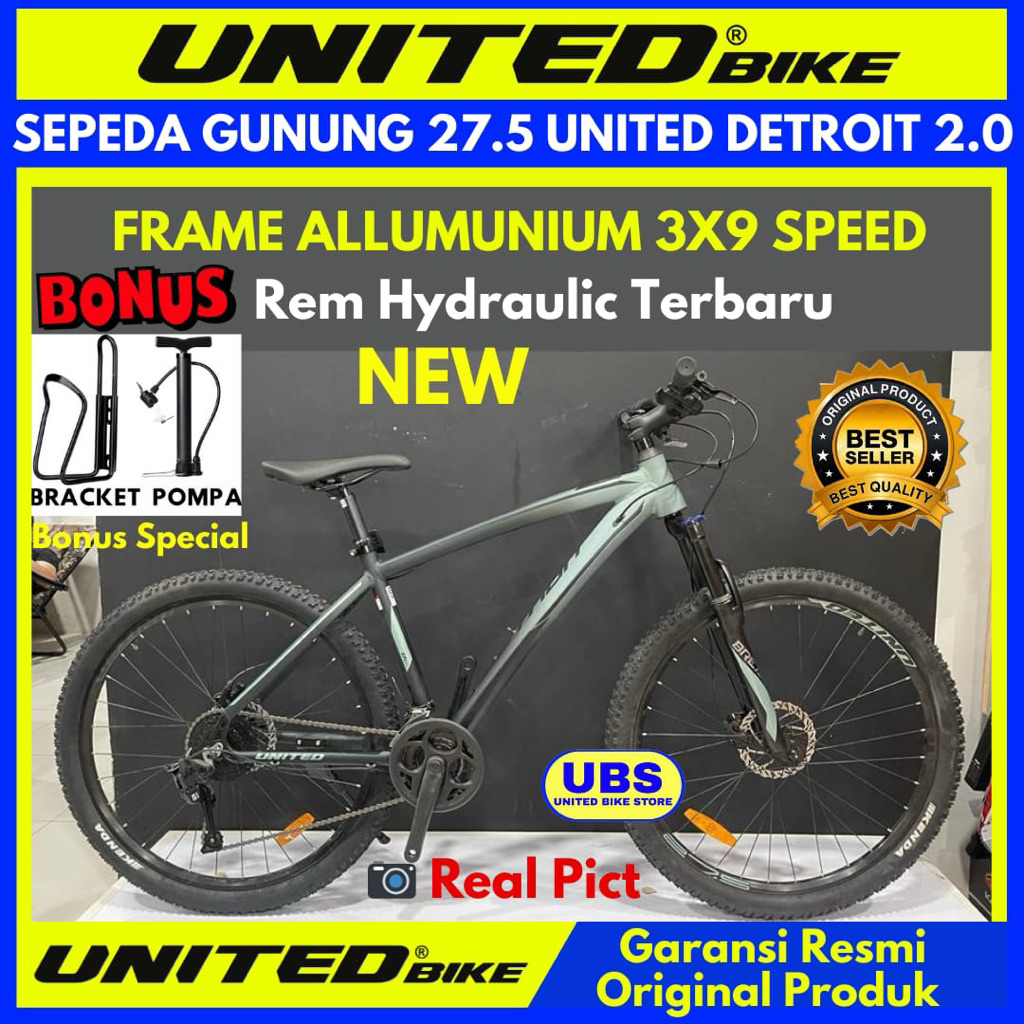 Sepeda Gunung MTB 26/27.5 United Detroit 2.0 United Venus 3.0 New