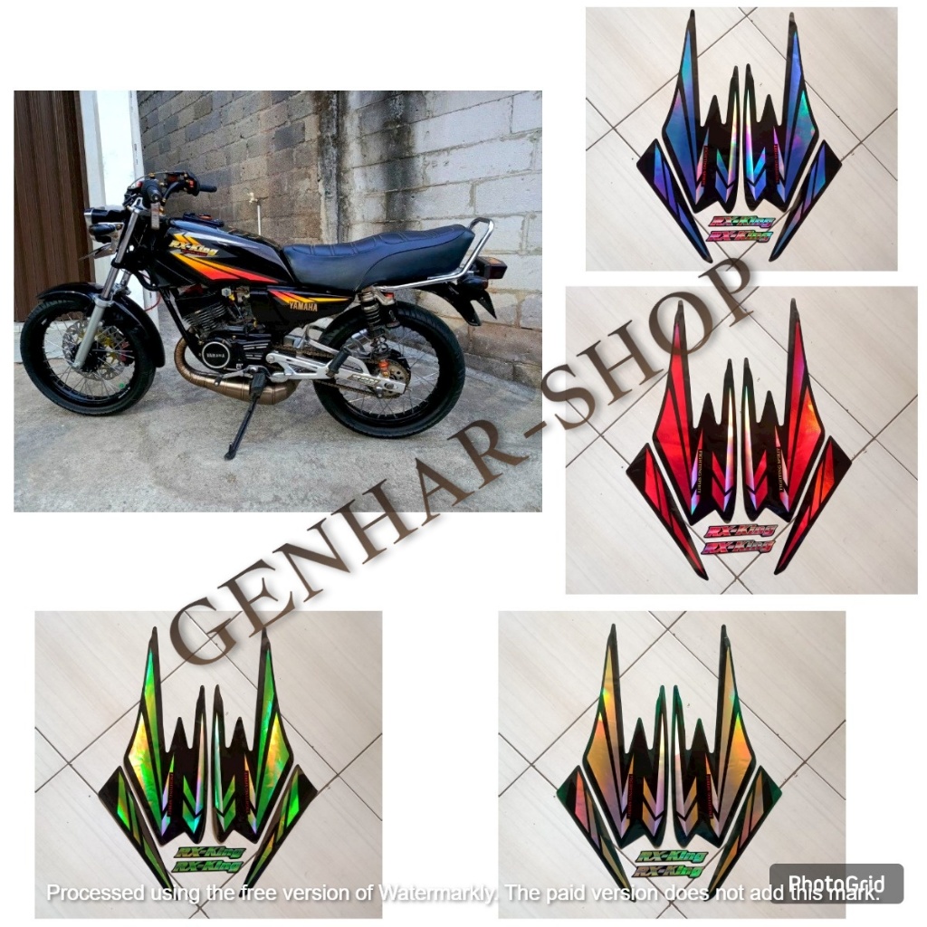 STIKER STRIPING MOTOR YAMAHA RX KING 2002 VARIASI HOLOGRAM FULLSET