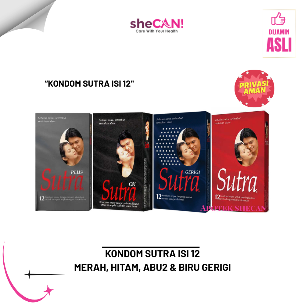 Kondom Sutra Condom SUTRA ISI 12 - Merah / Abu Plus / HITAM OK / Gerigi Biru isi 12