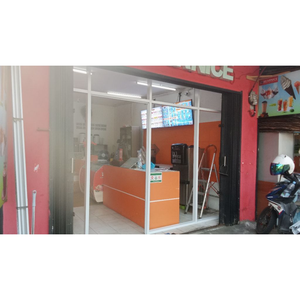 kusen aluminium dan kaca plus pintu sleding aluminium