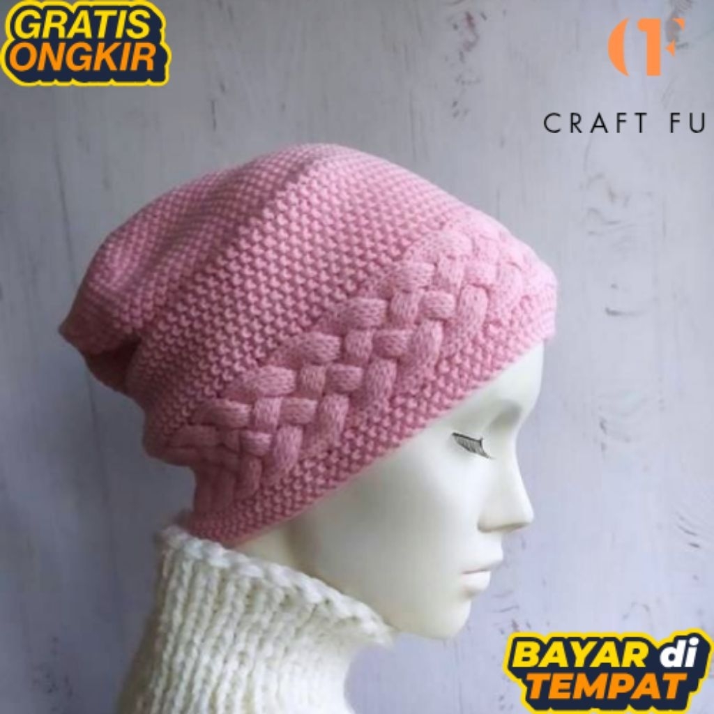 Ciput nenek premium,  Turban rajut nenek sultan,  Kupluk wanita hijab turki Katun, ketous rajut prem