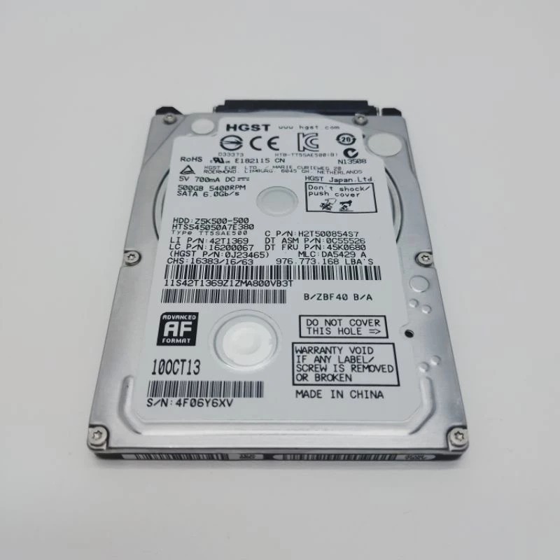 HARDISK 500GB HGST SATA 2,5" BARU 0 DAYS HDD 500GB HGST FOR LAPTOP NOTEBOOK PS