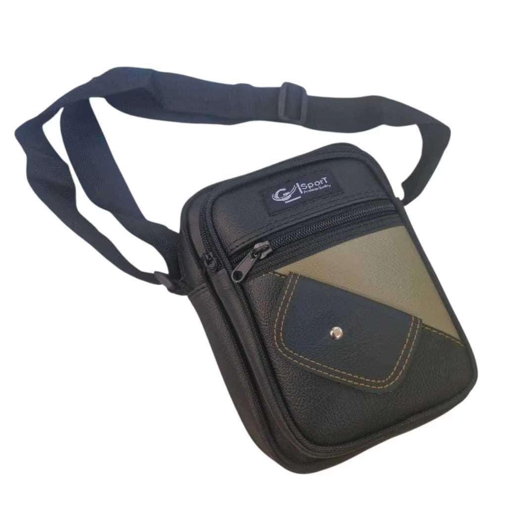 Promo Tas Pria Model Kotak, Tas Selempang Multifungsi Slingbag Kulit Pu Tas Kotak