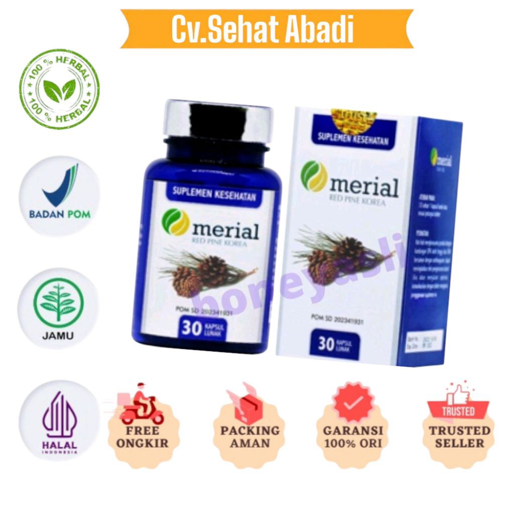 Merial Red Pine Korea - Isi 30/Kapsul Merial ObatKolesterol - Merial Red Pine Korea 100% Original