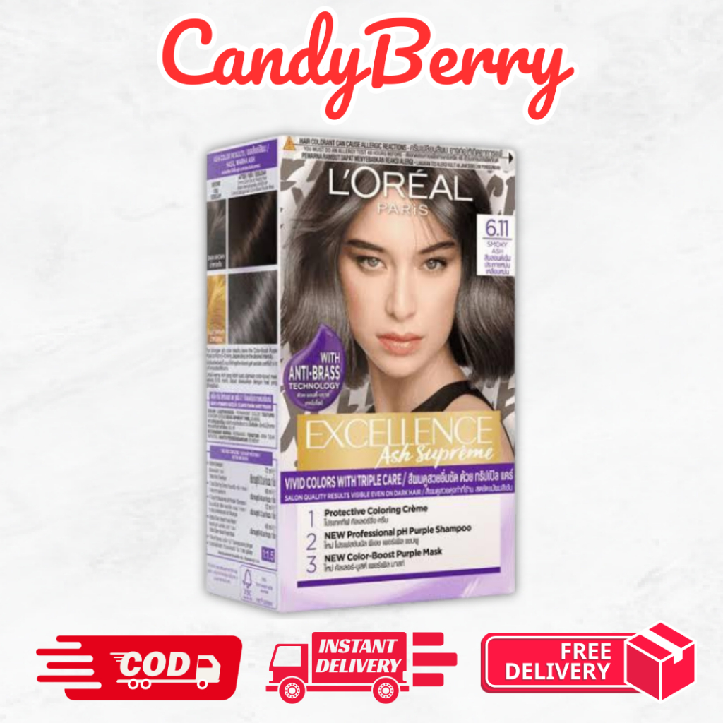 Loreal Excellence Ash Supreme 6.11 Smoky Ash - Pewarna Cat Rambut CandyBerry