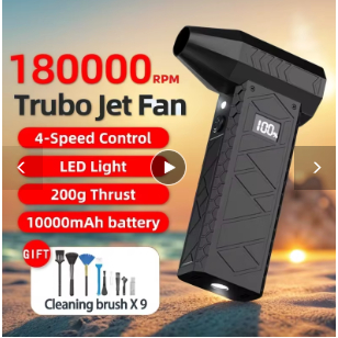 Kipas Turbo Jet 180000RPM 10000mah Turbo Jet Blower Kipas Jet Mobil Blow Gun Violent Turbofan Motor 