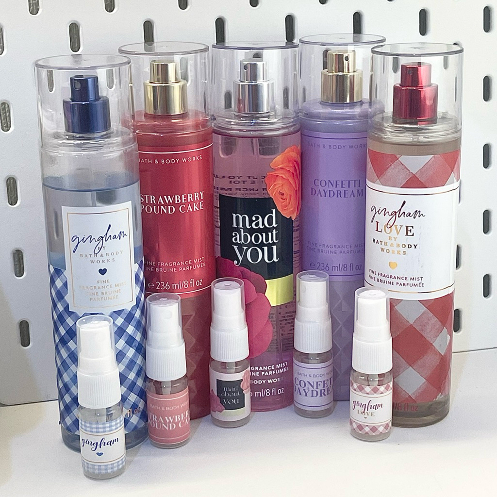 Decants Share in Bottle Vial Spray Parfum Perfume Parfume Fragrance Body Mist BBW Minis Travel Bath 