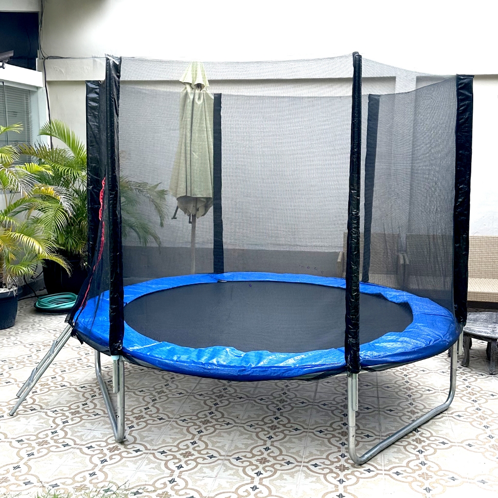 ARBER - Trampolin Anak Dewasa Olahraga 8feet 2.4m + Tangga - Trampolin Mainan Anak Dewasa Outdoor, T