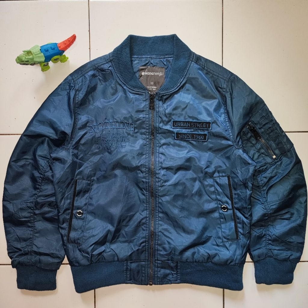Jaket Casual Bomber Anak HANGTEN Original 100% Second Parasut Branded Preloved Sporty Motor Army Mil