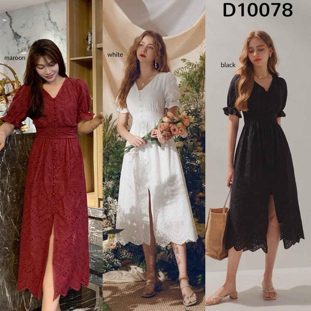 Premium Space Eyelet Dress D10078