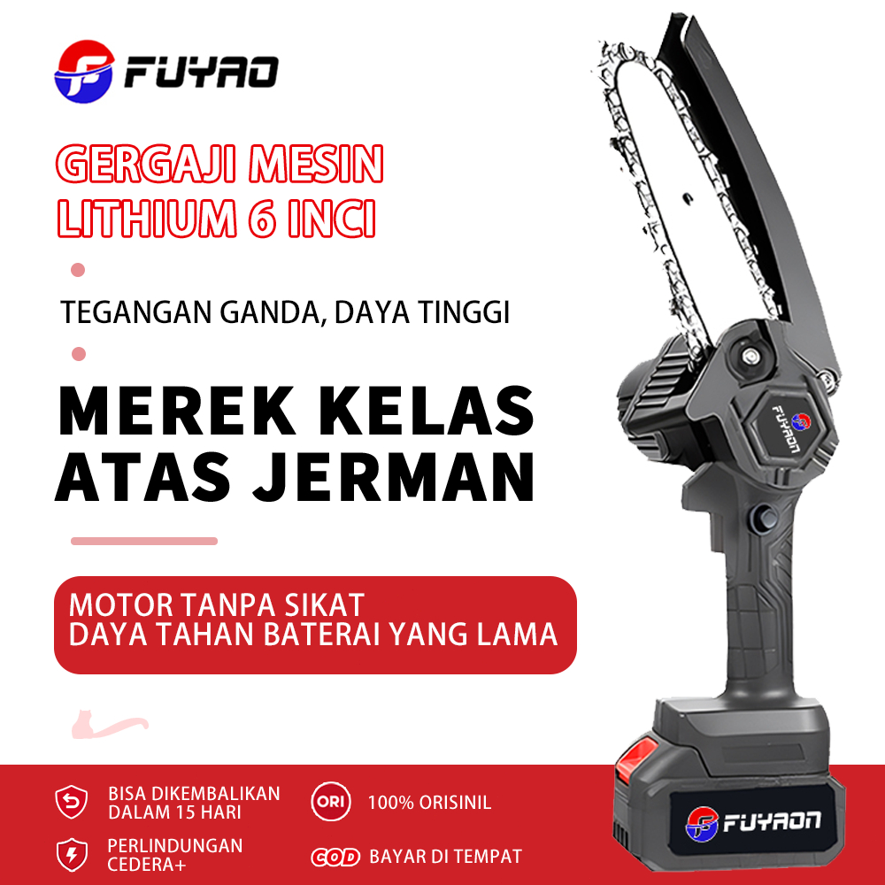 FUYAON mini handheld gergaji listrik 6 inci nirkabel gergaji listrik pengisian baterai gergaji listr