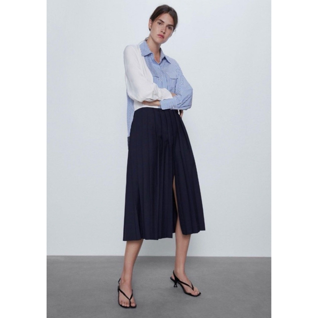 Zara Pleated Patchwork Dress