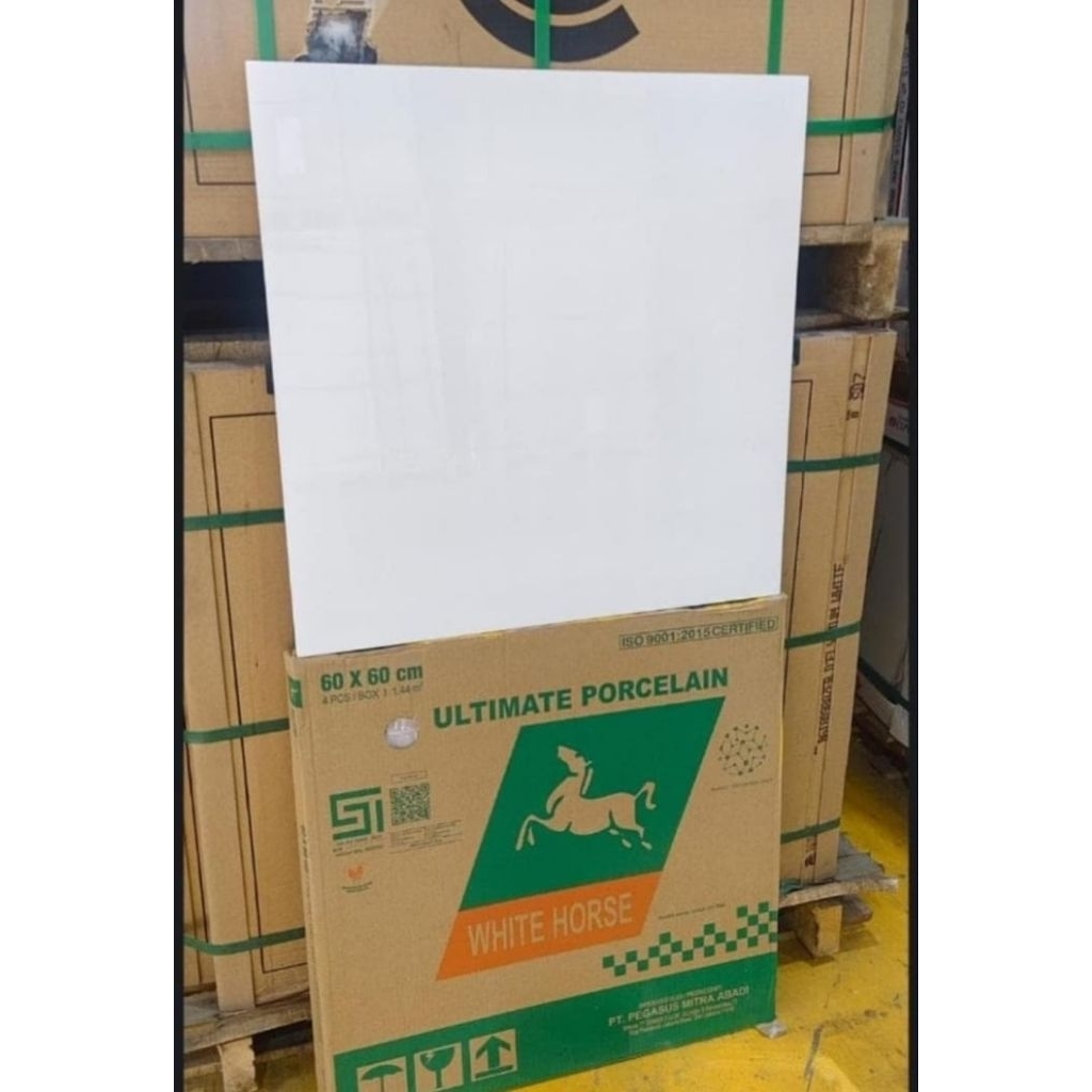 Granit 60x60 putih polos kilap