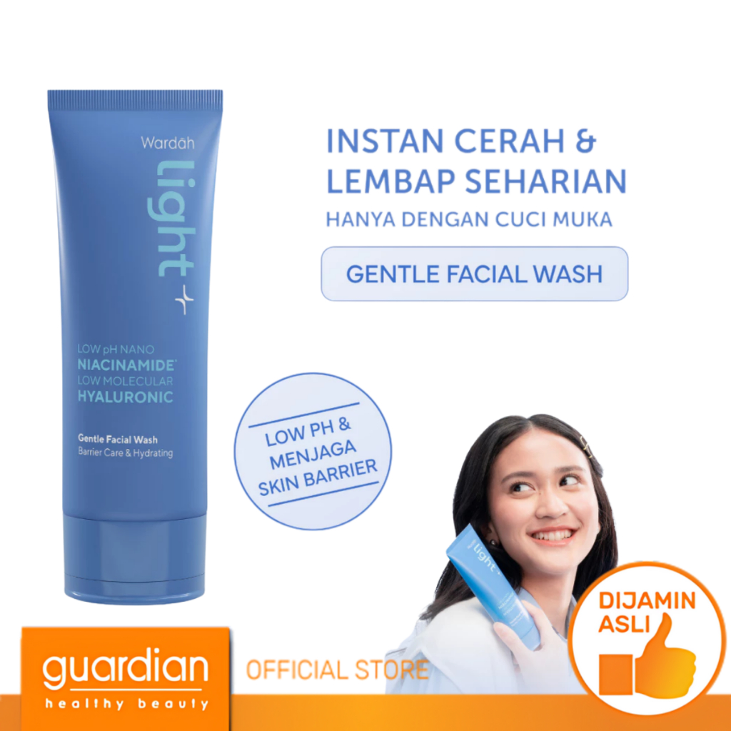 Light+ by Wardah Low pH Nano Niacinamide Low Molecular Hyaluronic Gentle Facial Wash 100 ml | Facial