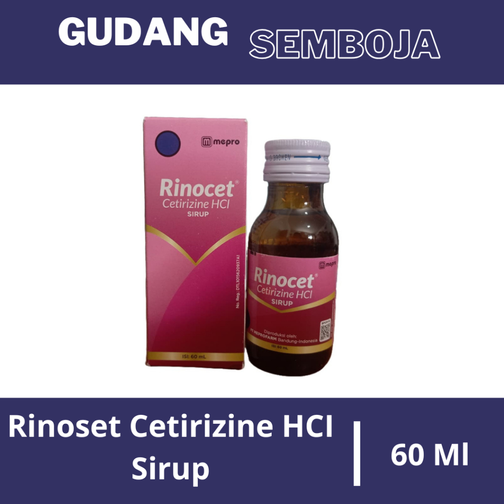 Rinocet Centrizine HCI Sirup Mepro 60 Ml / Obat Untuk Mengobati Rinitis Alergi