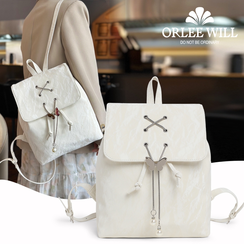 ORLEE WILL Tas Ransel Wanita Kasual Tas Desain Orisinal Tas Ransel Sekolah OL-0762