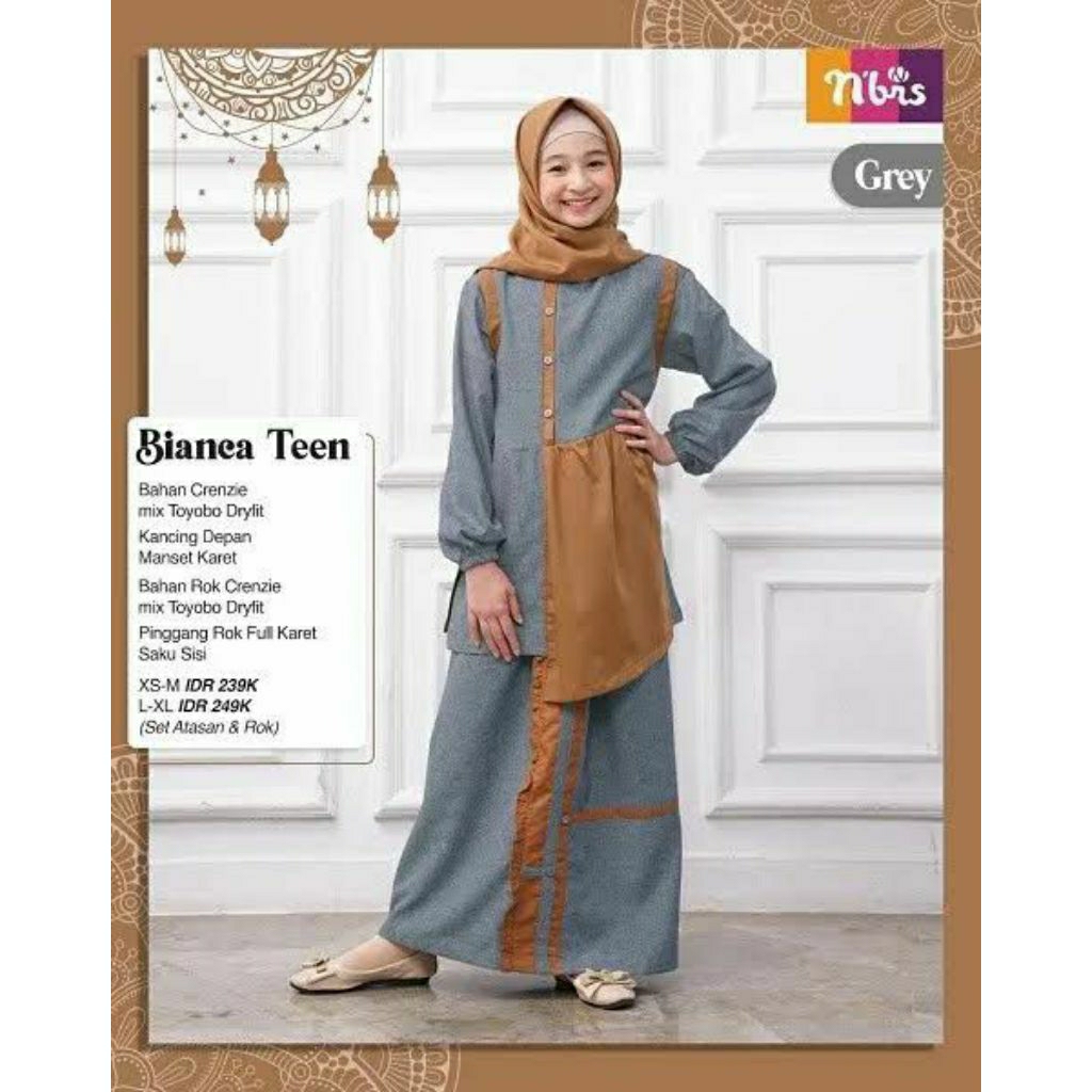 NIBRAS- GAMIS ANAK BIANCA TEEN GREY