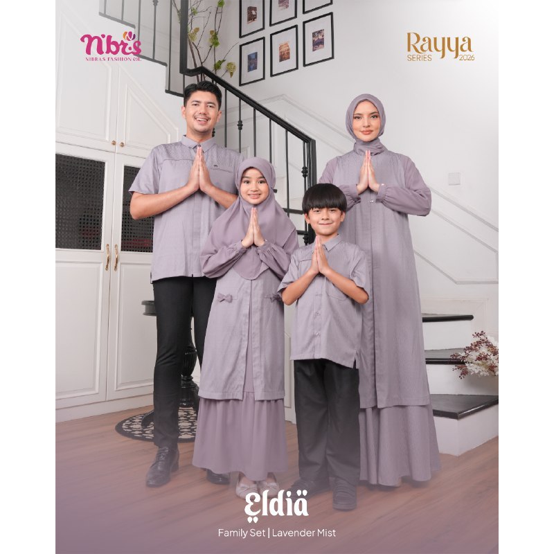 Sarimbit Keluarga Nibras Terbaru 2026 Diarayyaku Eldia Lavender By NBRS - Busana Muslim Gamis Dress 