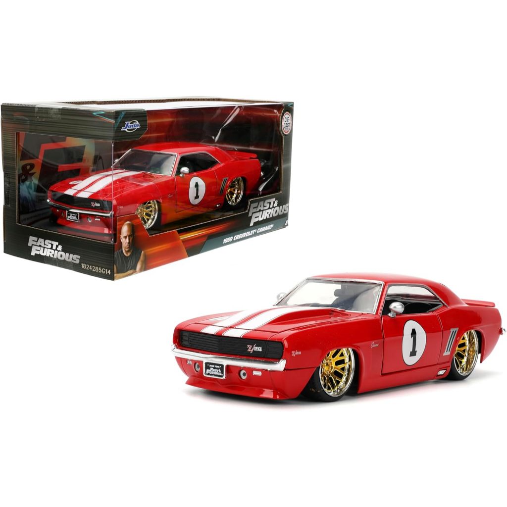 JADA TOYS FAST & FURIOUS 1:24 1969 CHEVY CAMARO DIE-CAST MODEL CAR, DETAILED EXTERIOR, AUTHENTIC