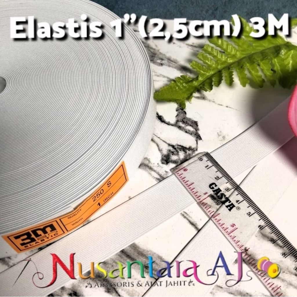 Elastis 1" merek 3M, elastis 2,5cm per M merek 3M. elastis 3M 1"