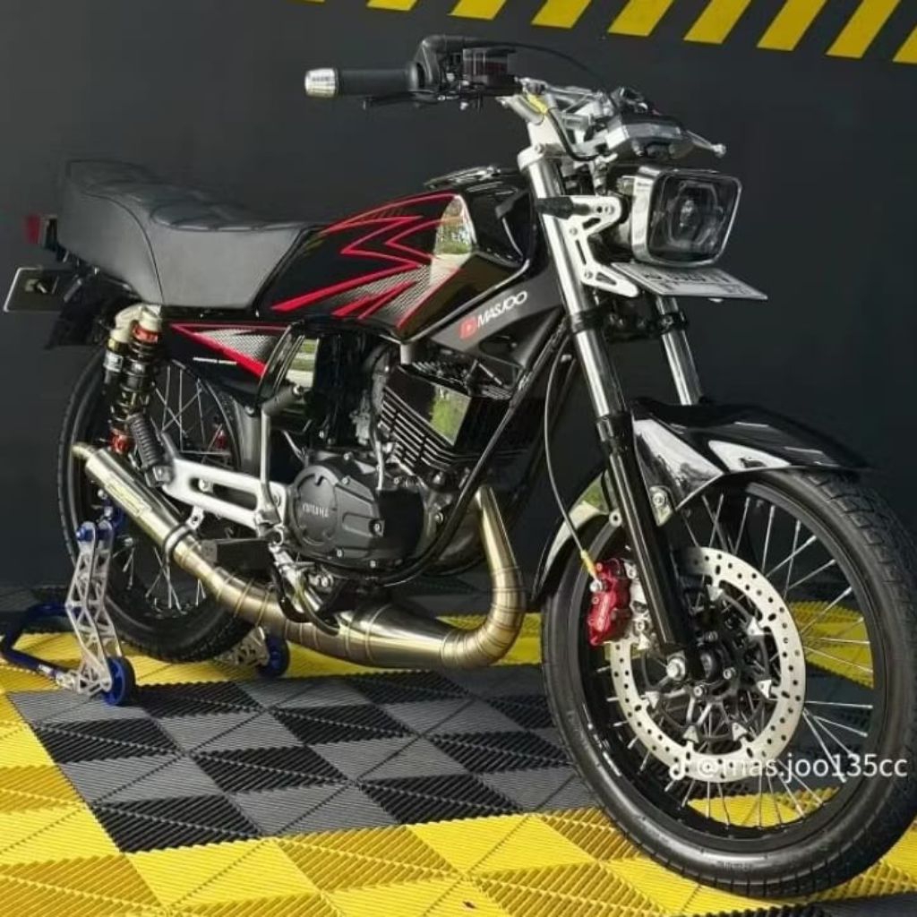 Striping stiker polet list motor yamaha Rx King 2003 merah hitam body standar terbaik