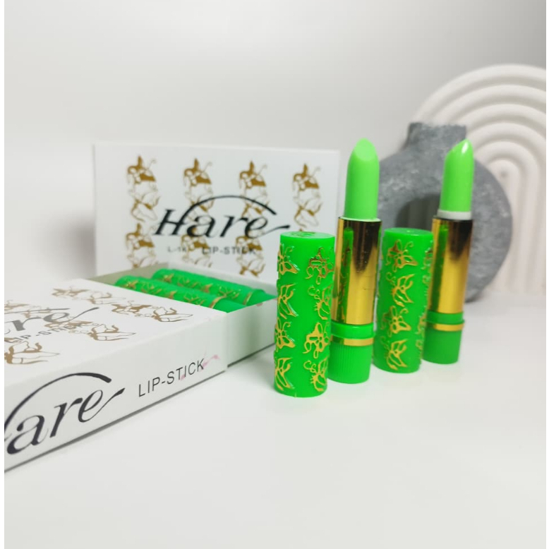LIPSTIK HIJAU ARAB MADE IN CHINA | LIPSTIK ARAB HARE 1 BOX ISI 6 PCS
