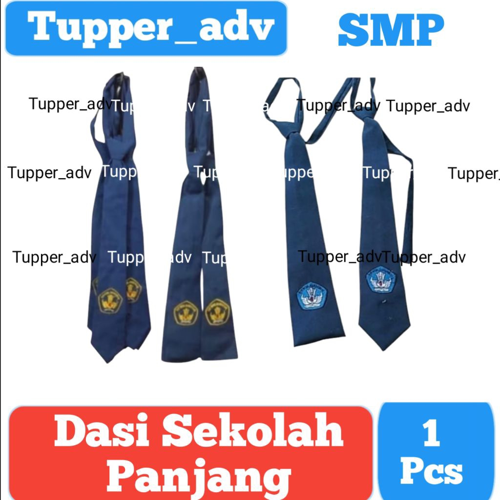Dasi SMP Panjang Perekat / Dasi Sekolah Panjang Logo Bordir / Dasi SMP Logo TUTWURI HANDAYANI Logo B