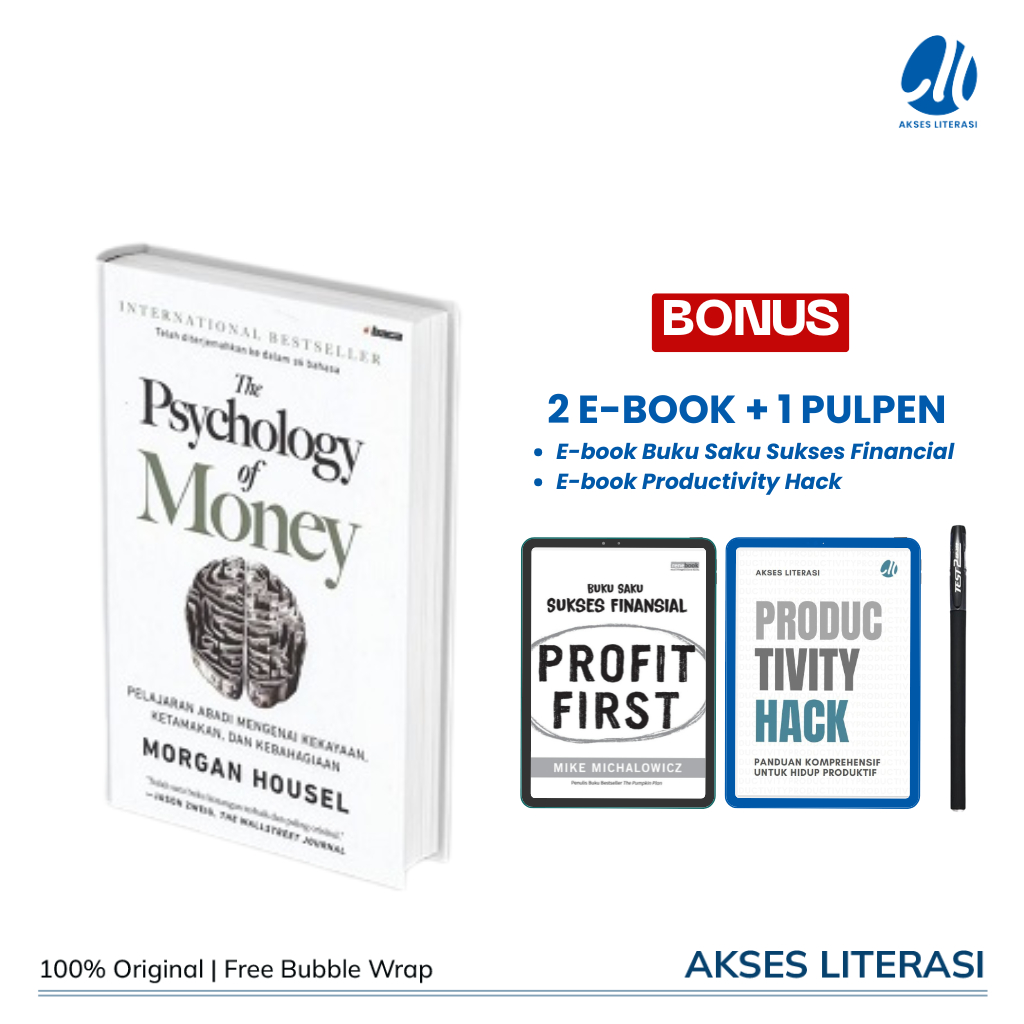 [EKSKLUSIF HARD COVER] Buku The Psychology of Money - Morgan Housel - Psikologi Uang Pelajaran Abadi