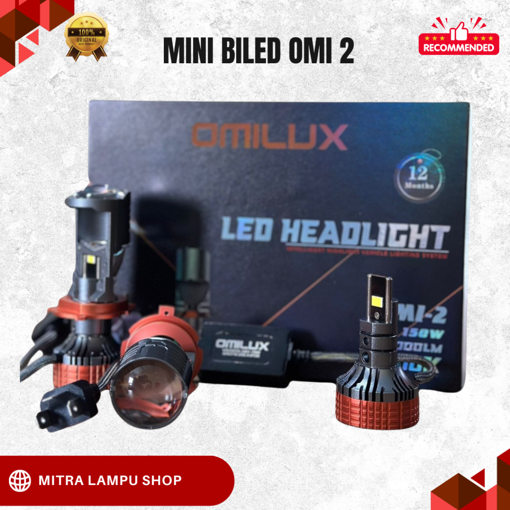 Lampu Mobil Motor H4 Mini Projector Mini Biled OMI 2 sepasang