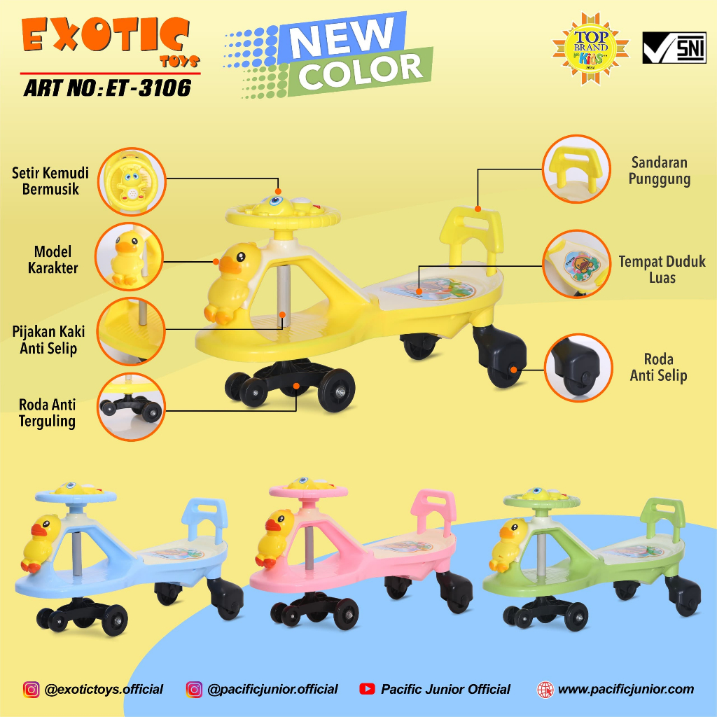 Exotic Mainan anak Pesawat Swing Car Mode  ET-3103 / 3104 / ET-3106 / ET-3105 (TIGER)