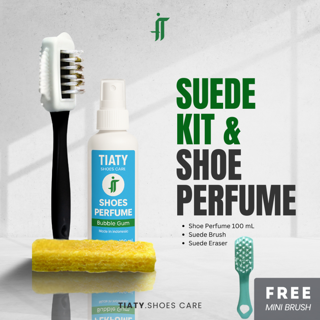 Paket Pembersih Sepatu Suede Cleaner Brush Eraser Dan Parfum Pengharum Sepatu 100 mL