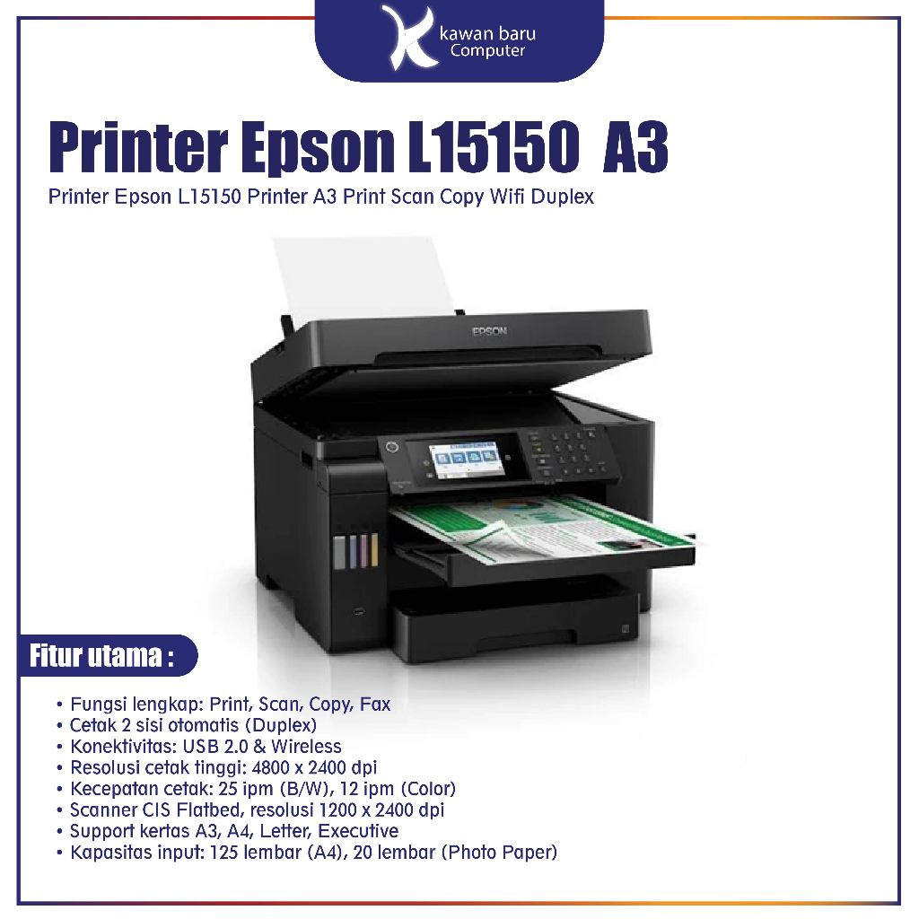 Printer Epson L15150 Printer A3 Print Scan Copy Wifi Duplex Bandung