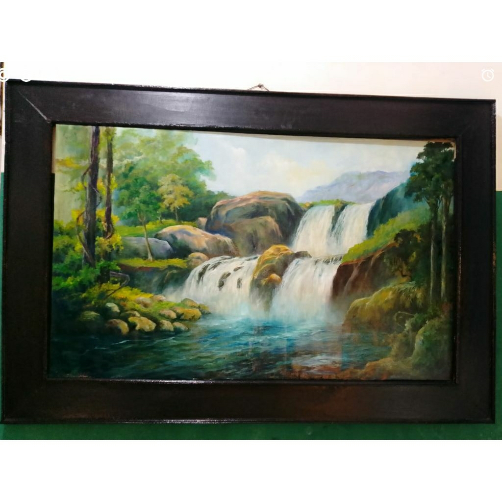 lukisan pemandangan air terjun