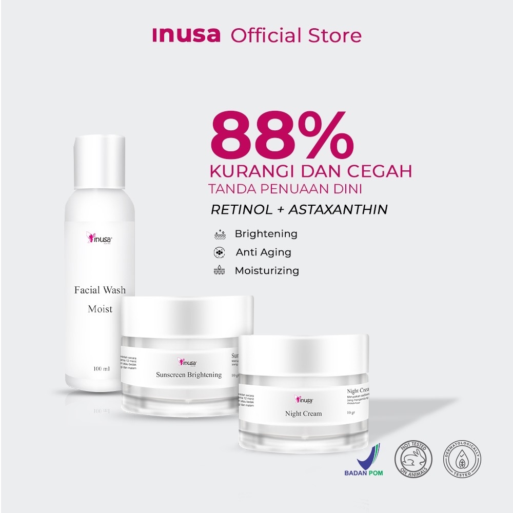 Inusa Paket Anti Aging Basic Cegah Kerutan dan Kulit Kusam Wajah BPOM