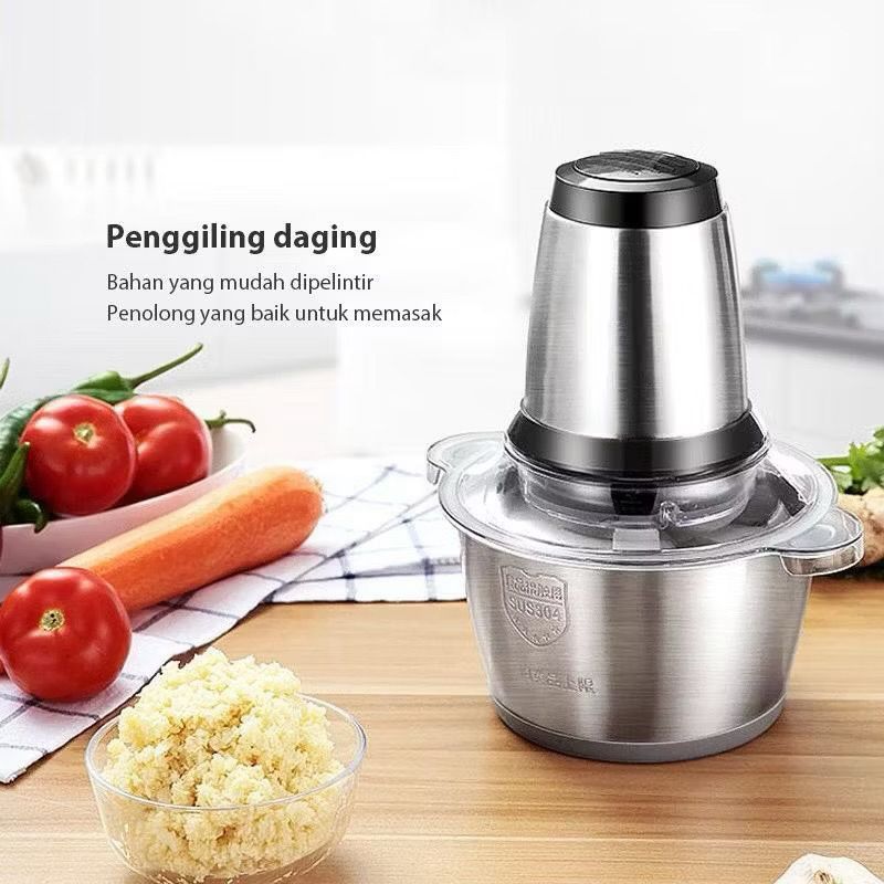 Blender Daging Stainless Chopper Penggiling Daging Serbaguna 2Liter