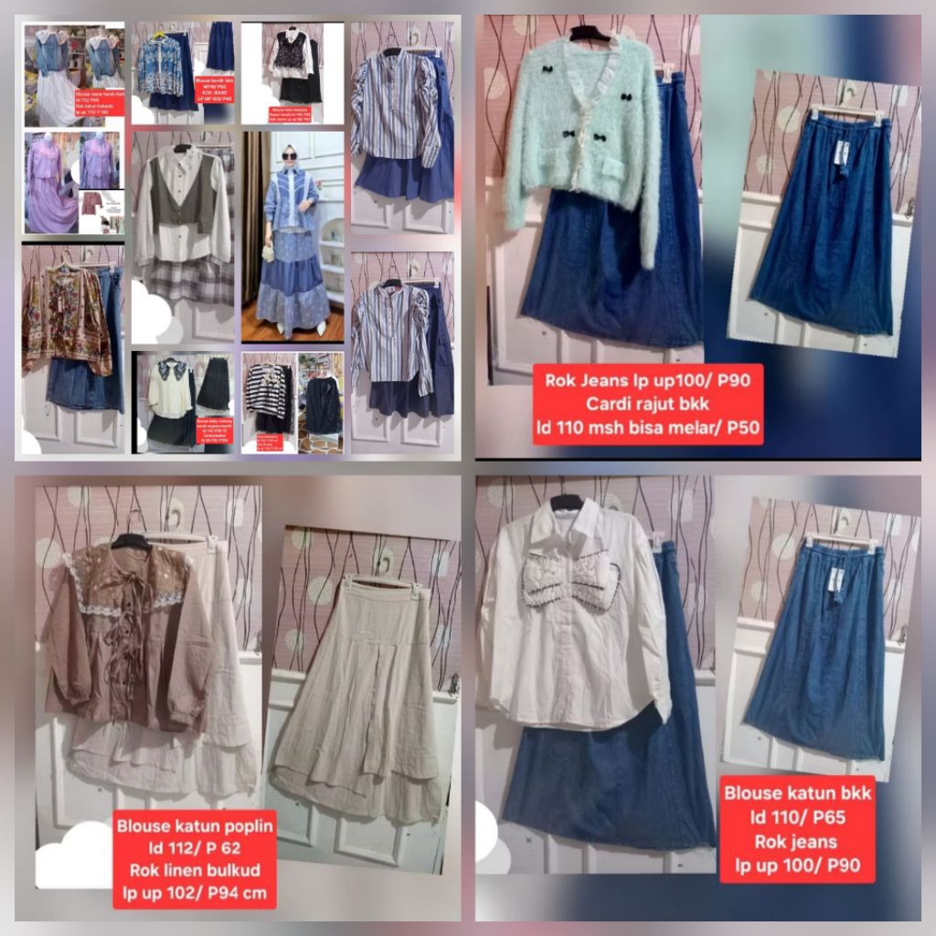 SALE SET ROK NOOZ-DORTHE-CLARKE-GAMIS BKK BY NOOZ-SETROK DORTHE-SETROK CLARKE