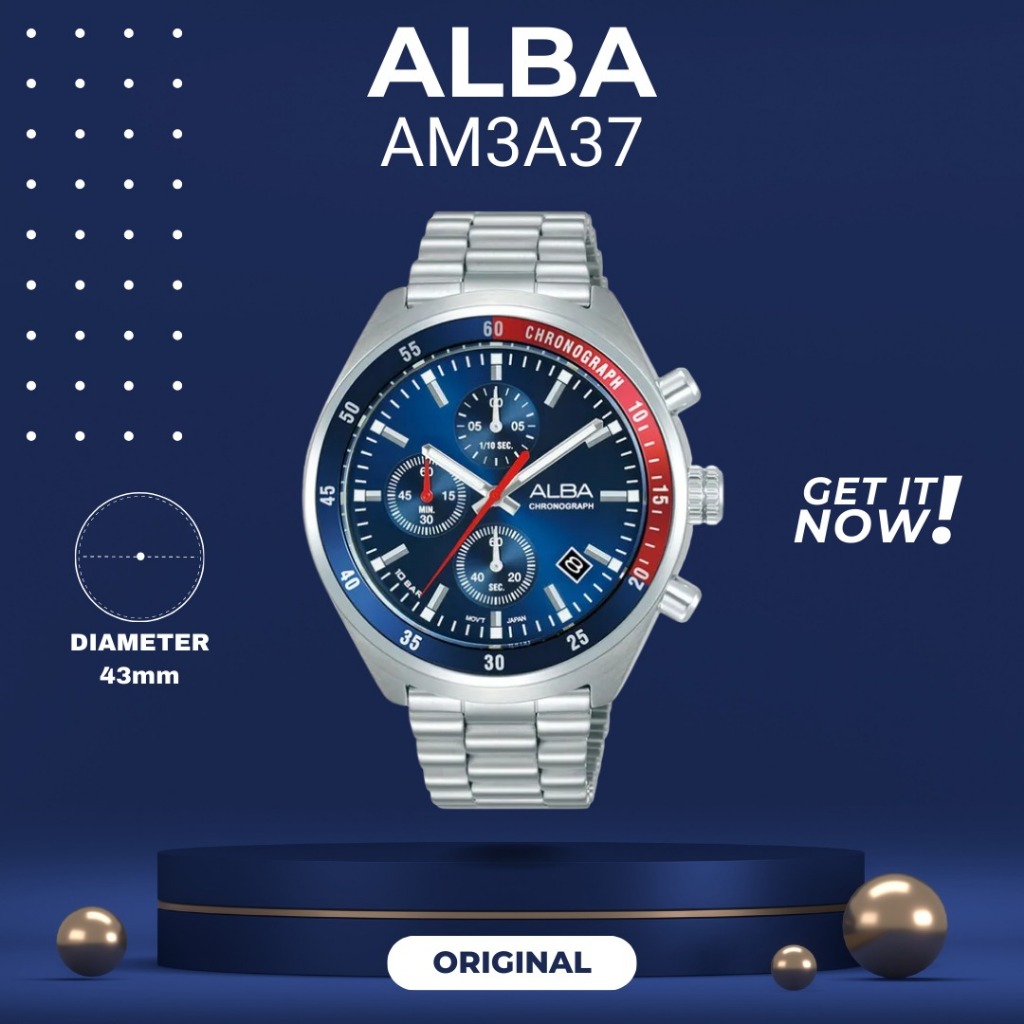ALBA AM3A37 PRIA ORIGINAL JAM TANGAN COWOK ARLOJI COWOK FASHION