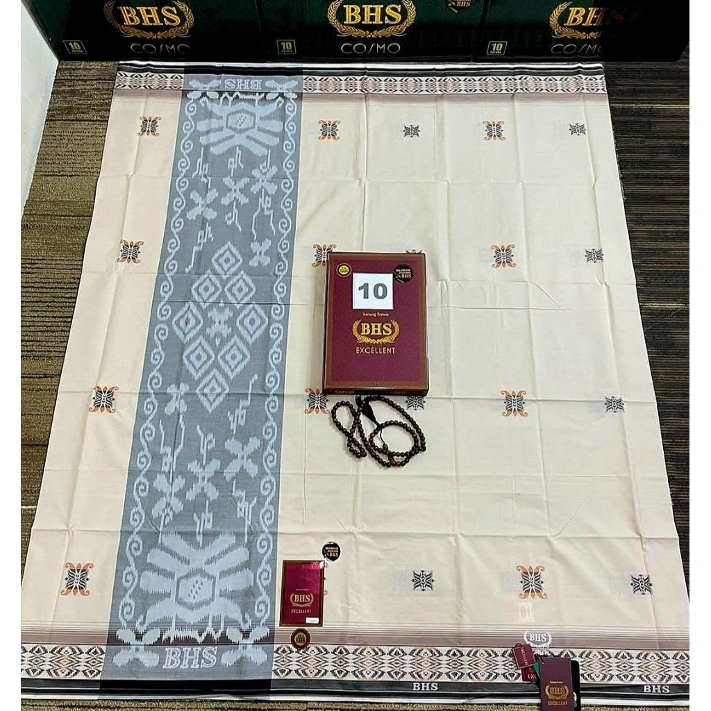 SARUNG BHS EXCELLENT SONGKET SMB,SKT,SGB GOLD ORI WARNA PUTIH