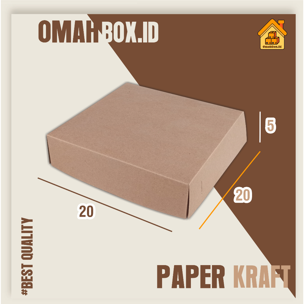 kemasan kraft 20x20x5 cm | Box makanan | laminasi Bagian dalam | box food | Craft eco | Box Makanan 
