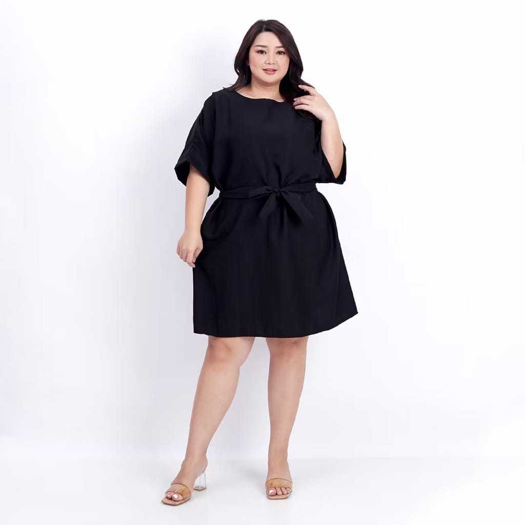 Dress Marry Casual - Dress Jumbo Wanita Kekinian / Sabrina Jumbo Simpel Tali Pinggang