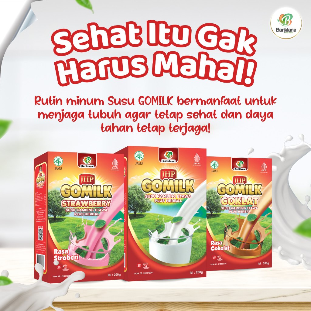 

200gram Gomilk Susu Kambing Etawa Herbal BPOM | Tambah Nafsu Makan, Imunitas, Pencernaan, Tulang Kuat